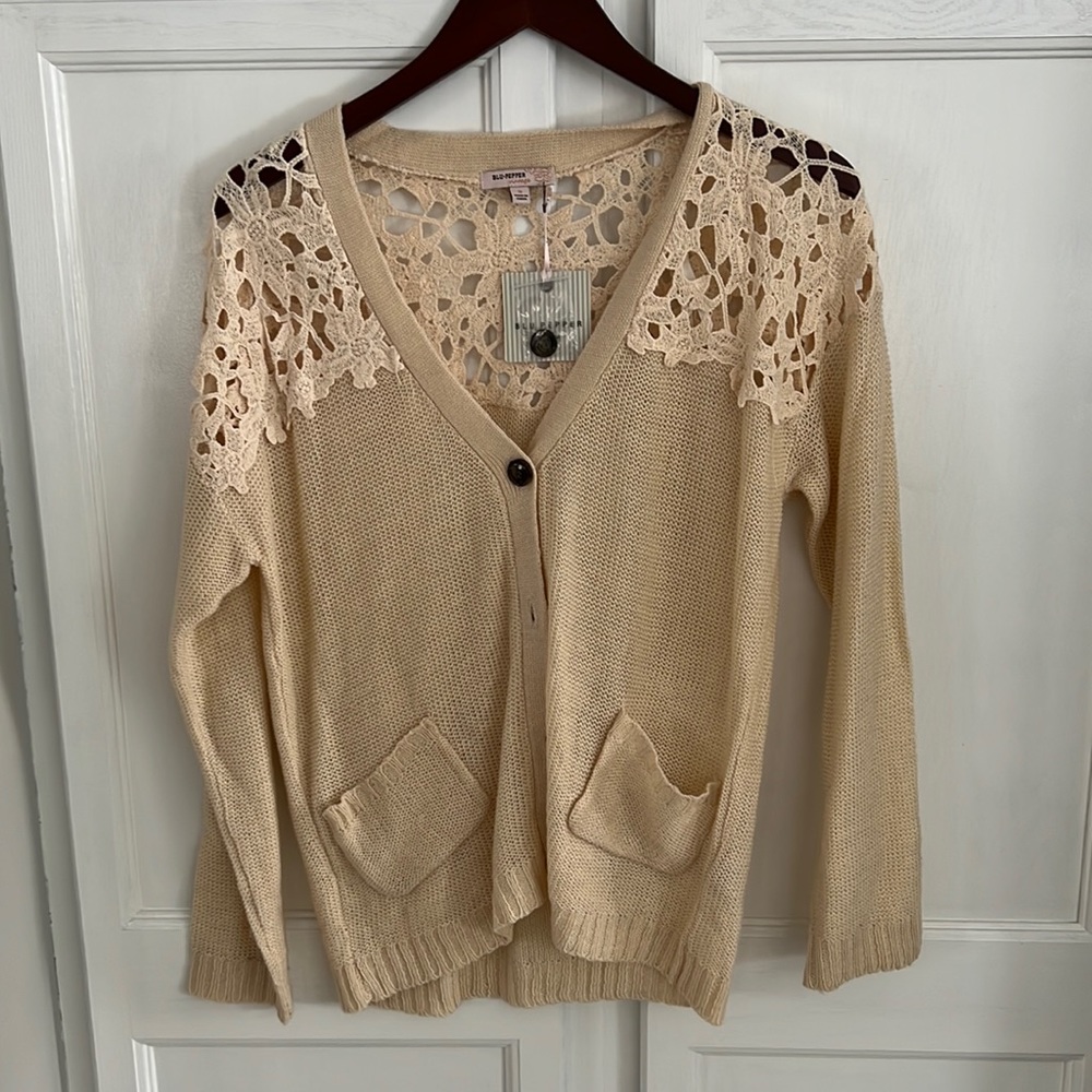 Blu Pepper Cream Cardigan
